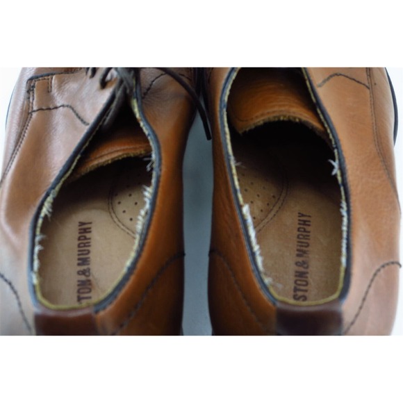 Johnston‎ & Murphy Derby Oxfords Brown Leather Men Shoes Size 10.5 Medium